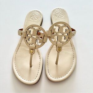 Tory Burch Miller Sandals Cream Size 8